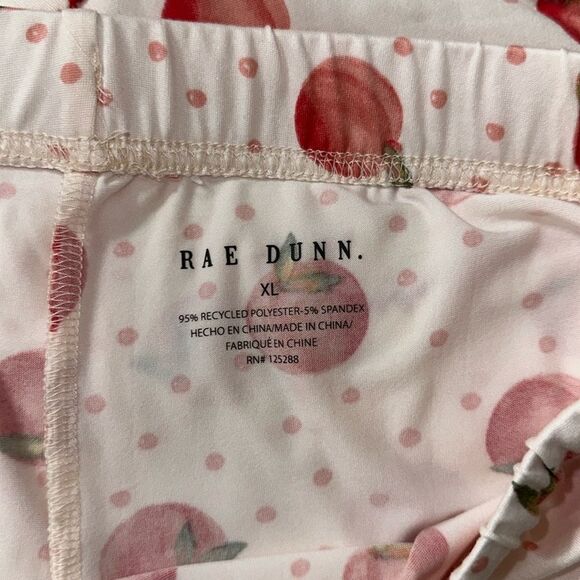 RAE DUNN. XL Blush Pink Peach Notch Collar Short Sleeve Button Top Shorts PJ Set - Picture 11 of 12